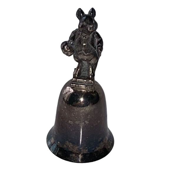 New England Collectors Society Bell Beatrix Potter Pigling Bland Silver Plate - Picture 2 of 9